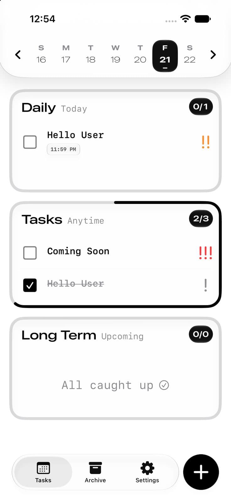 TimesOut aesthetic dark theme minimalist interface